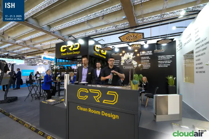 Staff at the CRD counter under suspended hexagonal diffusers
