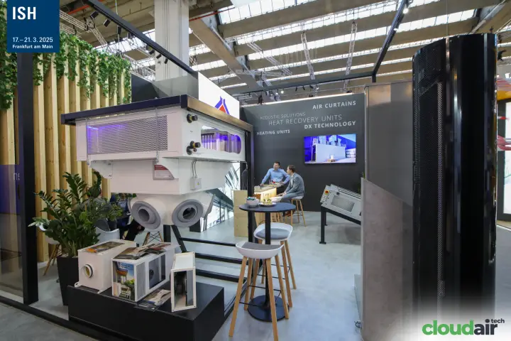 Stavoklima ceiling heat recovery unit with transparent side window at ISH 2025