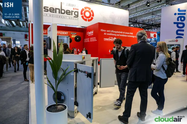 SupraBOX unit with open door at the aisle edge of the Rosenberg stand at ISH 2025