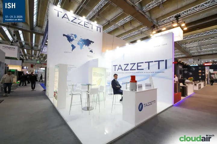 Tazzetti corner stand for refrigerants and specialty gases at ISH 2025