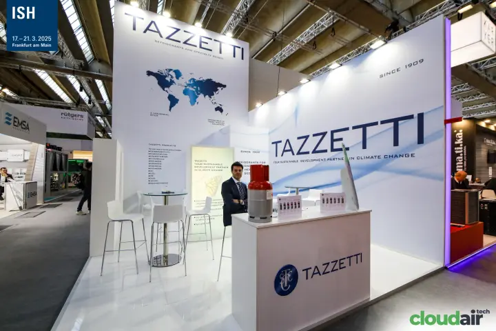 Tazzetti counter with refrigerant cylinder and product cards