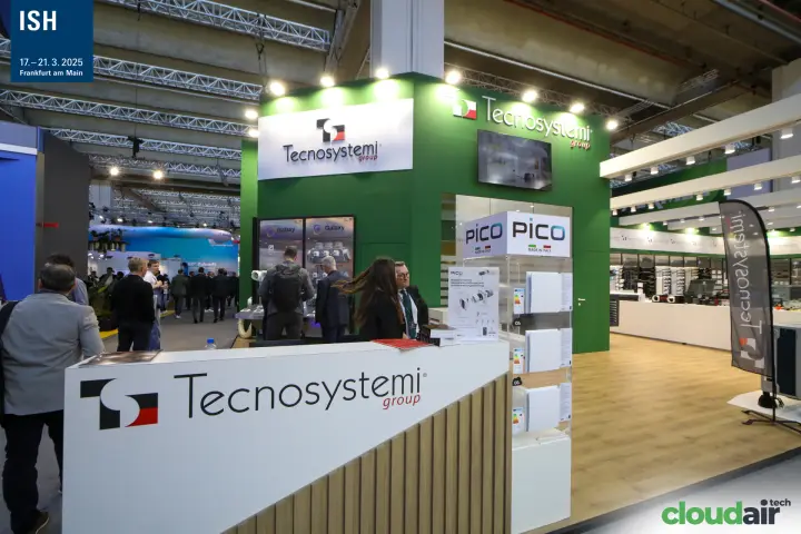Tecnosystemi green stand with PICO wall-mounted ventilation units at ISH 2025