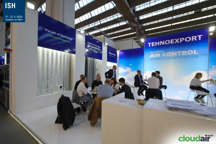 Tehnoexport flexible ducts displayed under 'the art of flexibility' at ISH 2025