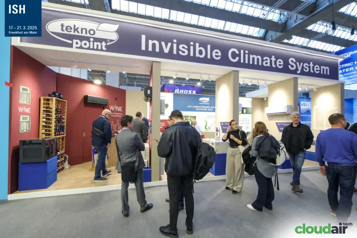 Tekno Point "Invisible Climate System" stand with wine cellar cooling corner at ISH 2025