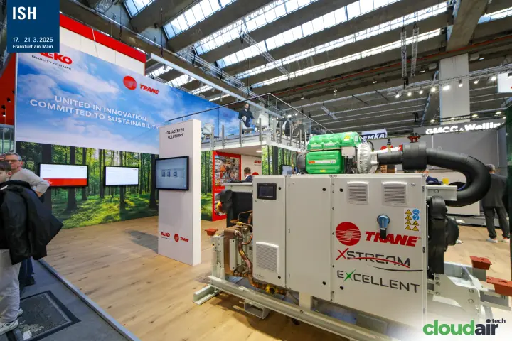 Trane XStream Excellent chiller on the joint Trane and AL-KO stand at ISH 2025