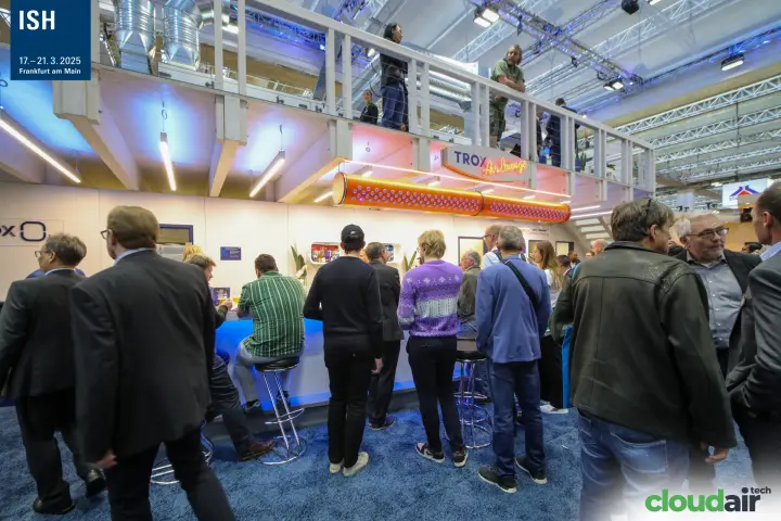 TROX Air Lounge bar beneath the stand's upper deck at ISH 2025