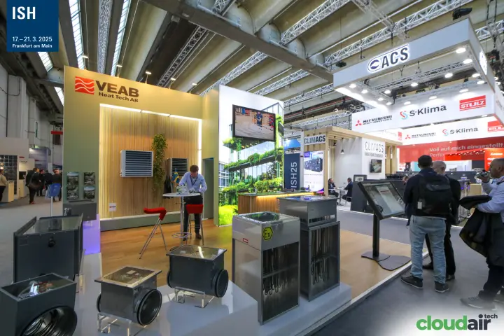 VEAB Heat Tech stand with duct heaters and an Ex-rated heater