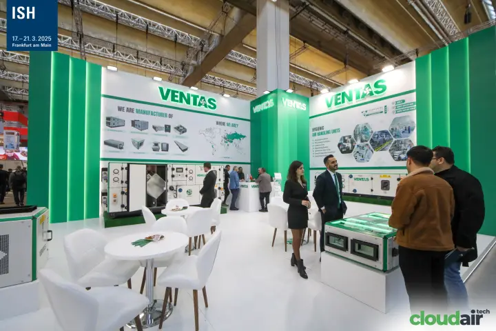 Ventas "HYGIENIC AIR HANDLING UNITS" wall and open unit with heat exchanger at ISH 2025