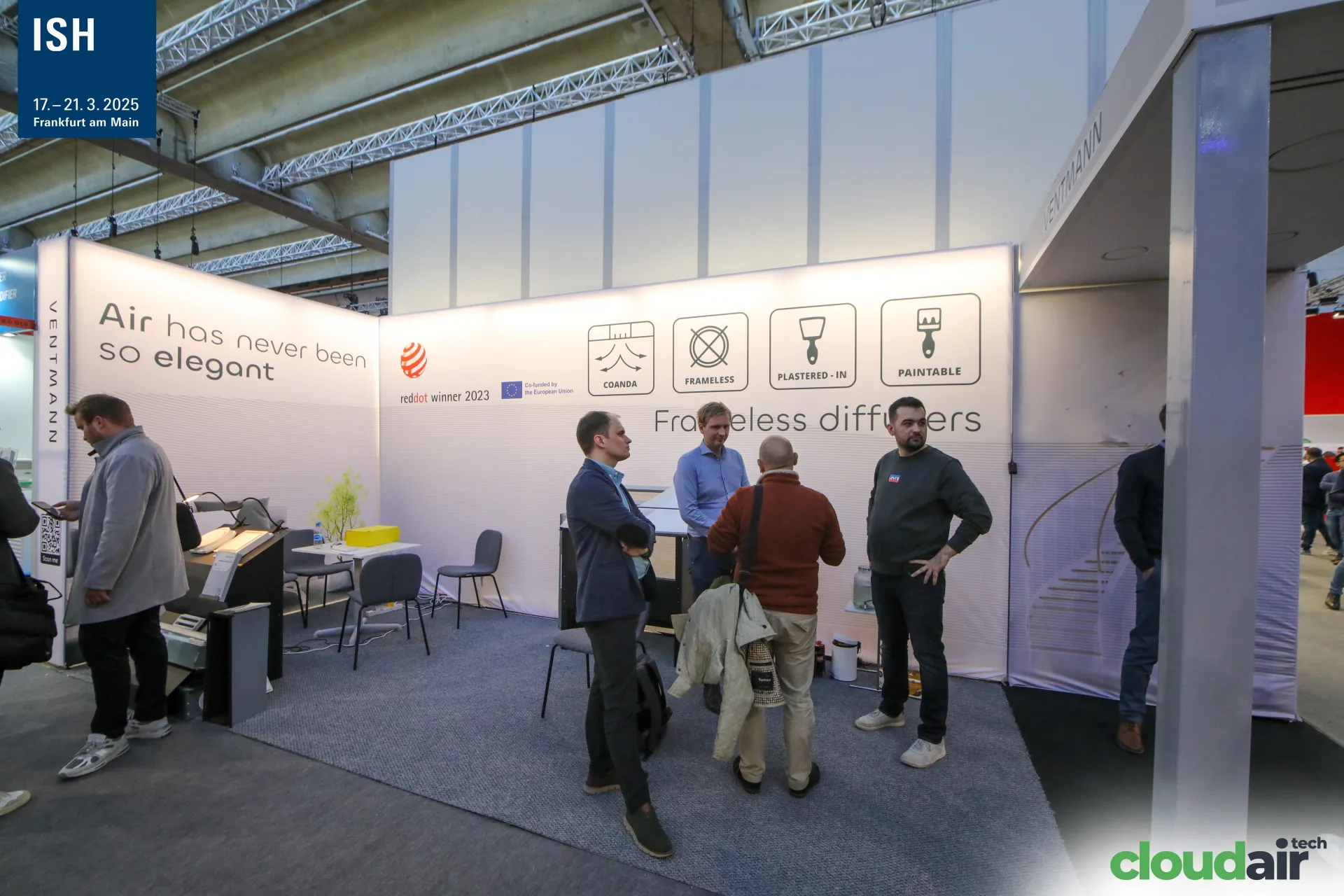 Ventmann stand: 'Air has never been so elegant' frameless diffusers at ISH 2025