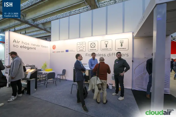 Ventmann stand: 'Air has never been so elegant' frameless diffusers at ISH 2025