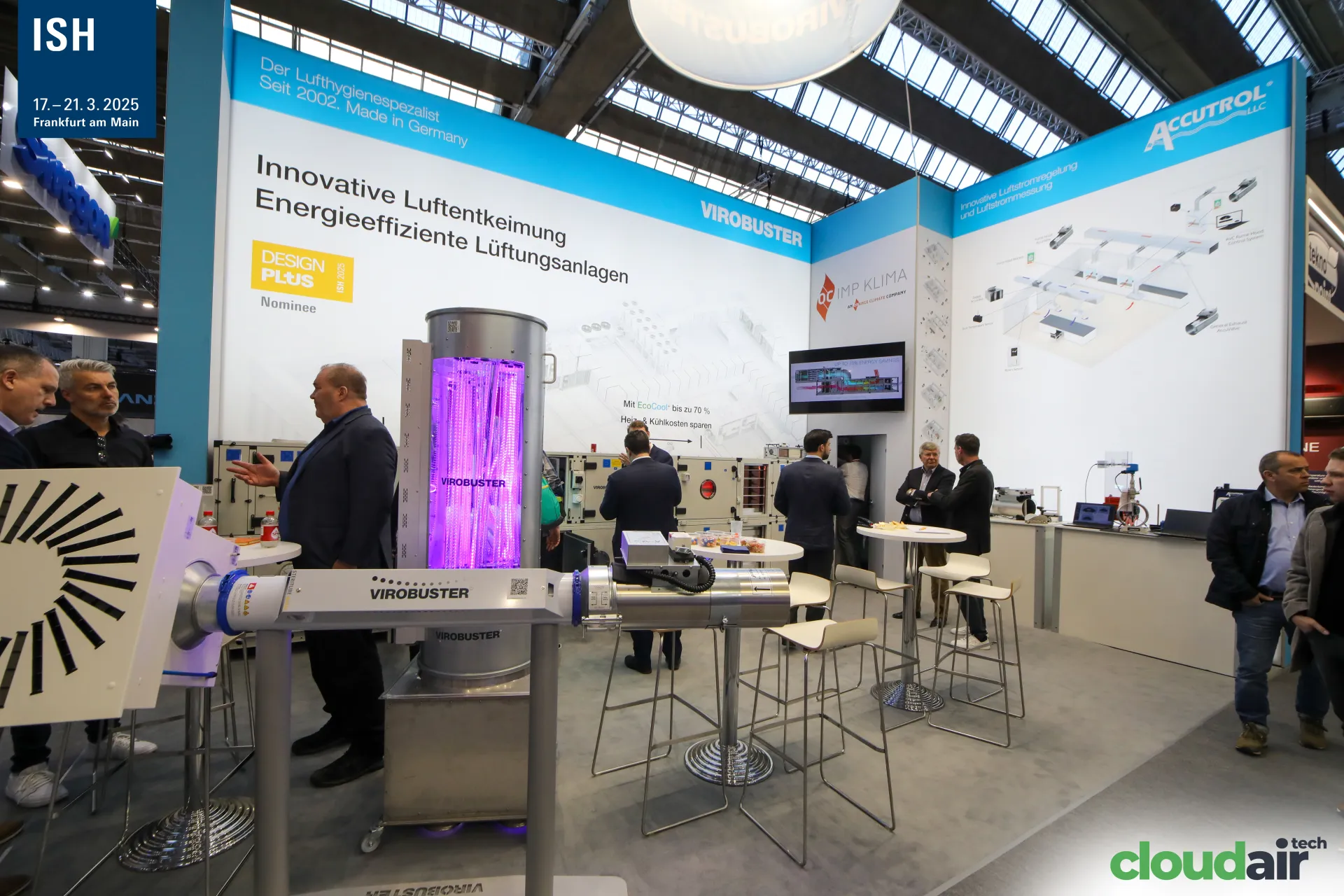 Virobuster UV air disinfection unit and Design Plus nominee board at ISH 2025