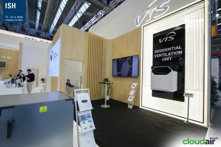 VTS residential ventilation unit in an illuminated display frame