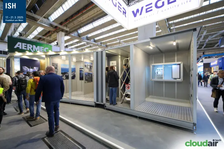 Walk-in Weger air handling unit casings with open sides at ISH 2025