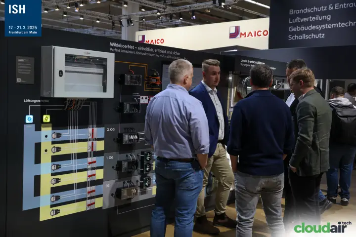 WildeboerNet control system demonstrated on a building wall diagram at ISH 2025