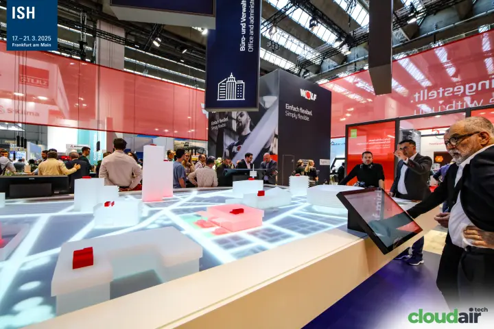 Wolf interactive city model with touchscreen and Simply flexible tower at ISH 2025