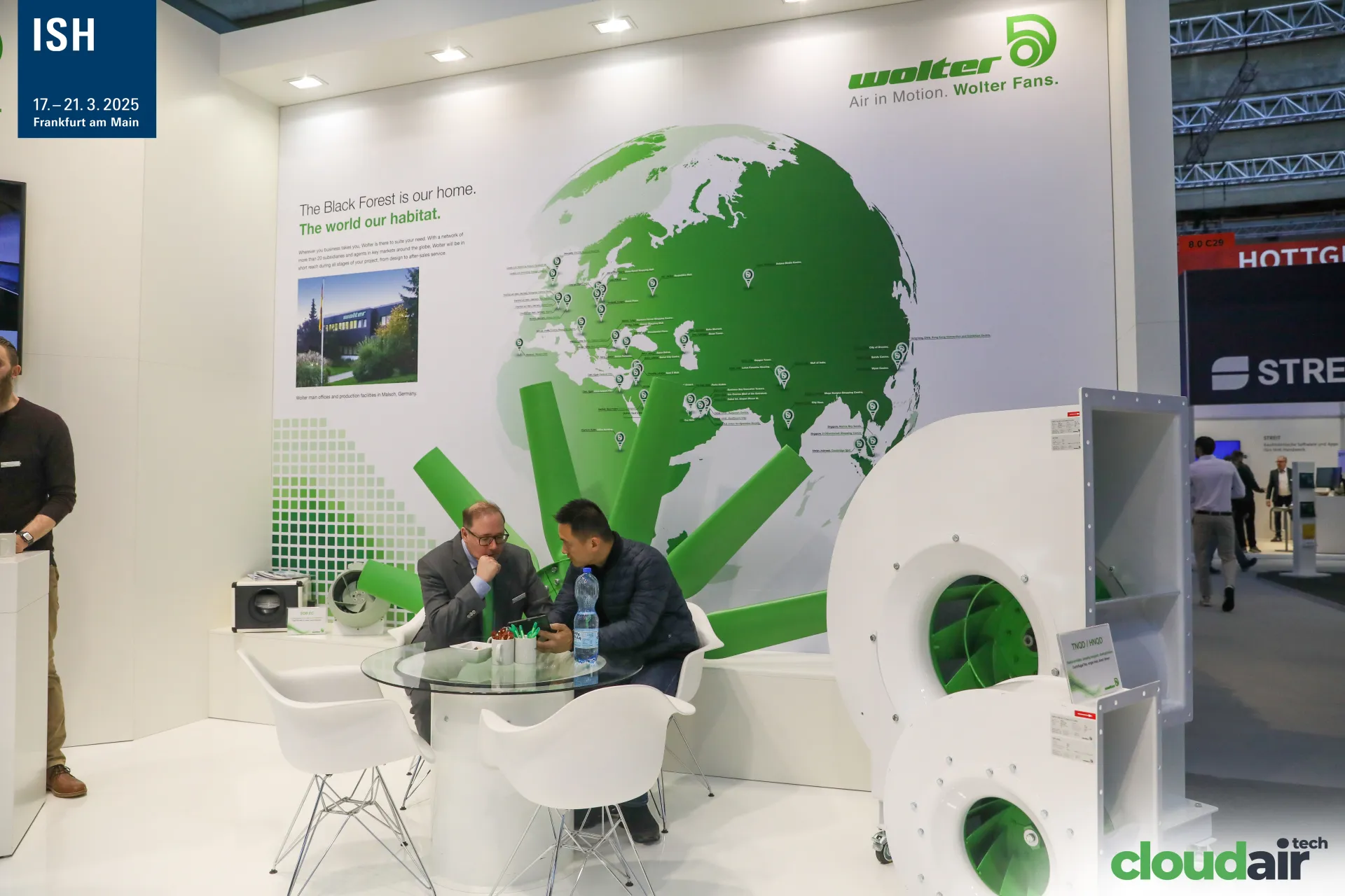 Wolter globe wall with large centrifugal fans at ISH 2025
