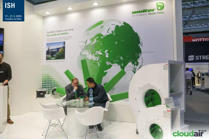 Wolter globe wall with large centrifugal fans at ISH 2025