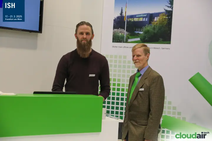 Wolter staff at the green reception counter at ISH 2025