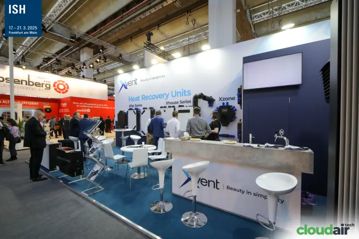 Xvent heat recovery wall with Xflat, Xhouse and Xzone units at ISH 2025