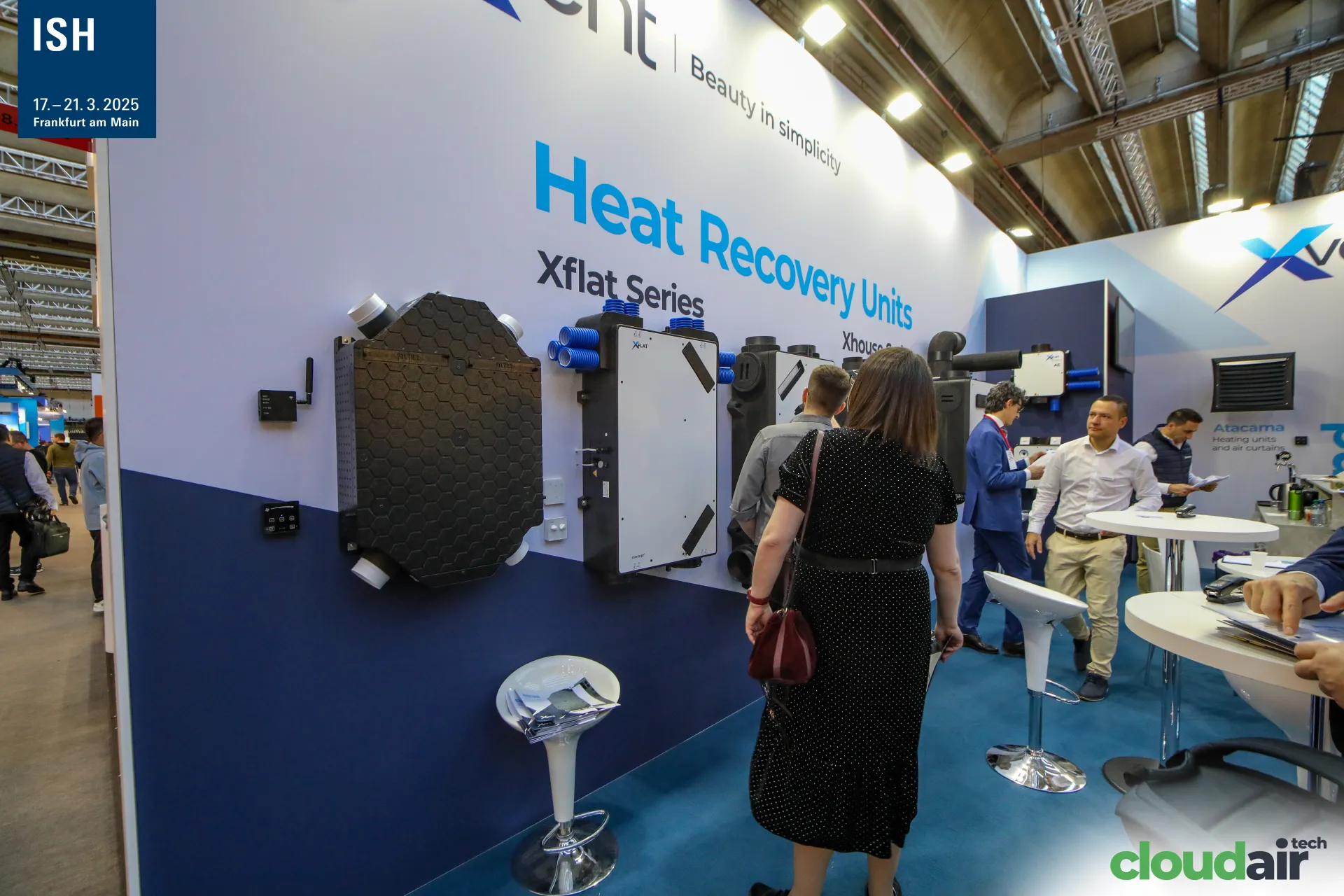 Xvent Xflat heat recovery units with wall controllers at ISH 2025