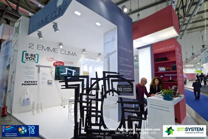 2 Emme Clima wall promoting the B-RE VOC bracket cover, patent pending at MCE 2018