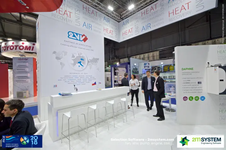 2VV bar counter beneath the 'Partner in ventilation' references wall