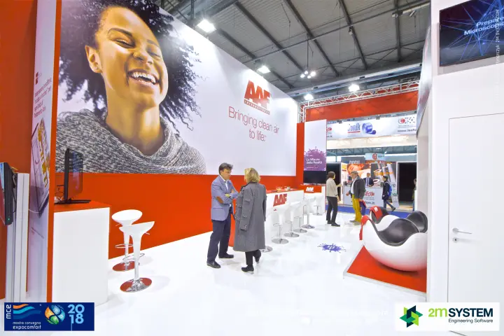 AAF International wall with "Bringing clean air to life" slogan