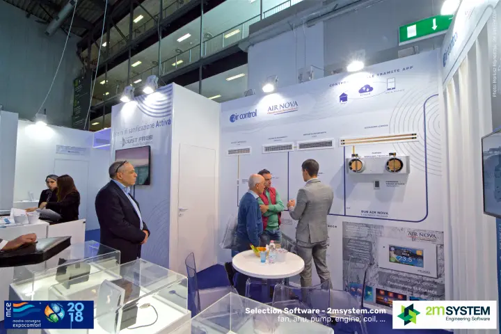 Air Nova motorised grilles, plenum and Termostato Elegance display at Air Control at MCE 2018