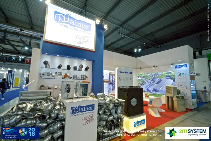 Alnor stand with baskets of duct bends and the PremAIR-500 unit