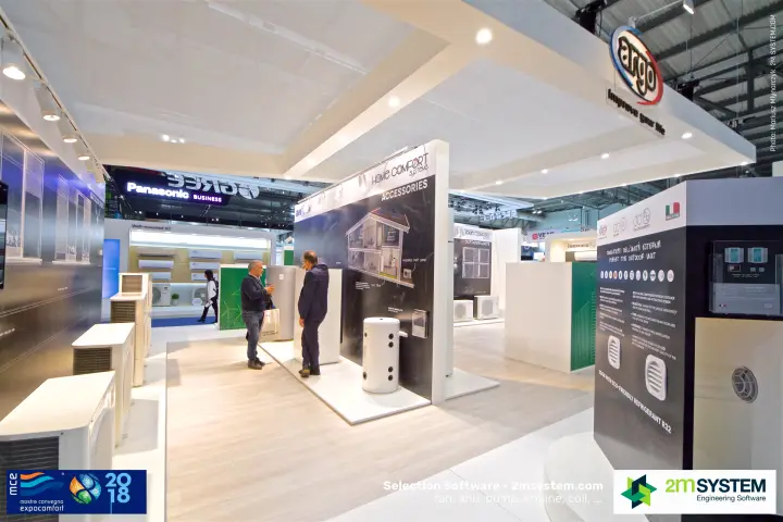 Argo stand with Home Comfort Systems accessories wall and storage tank at MCE 2018