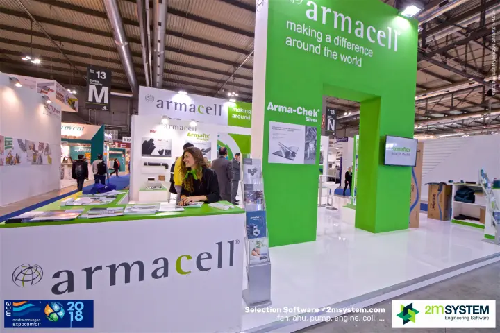 Armacell green portal with "making a difference around the world" at MCE 2018