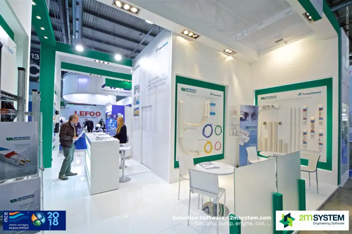 Artiplastic stand with Canalsplit trunking display boards