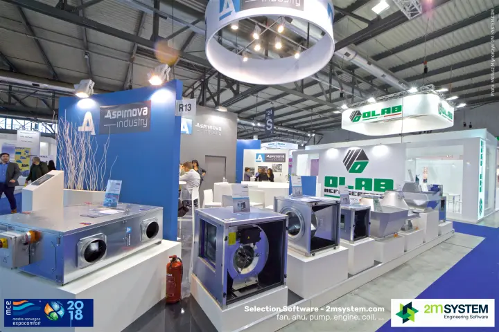 Aspirnova Industry fan boxes with open sides on white plinths at MCE 2018