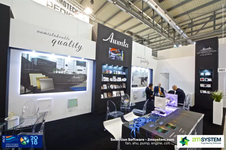 Awenta 'System+' backlit graphic with colour front panels at MCE 2018