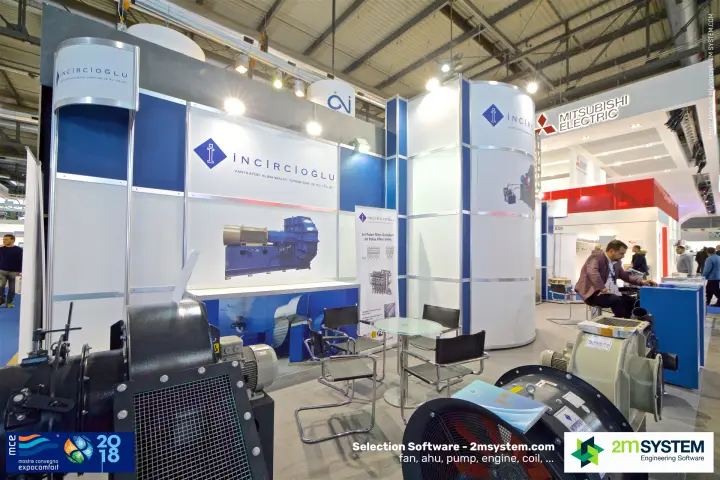 Axial and centrifugal fans in front of the İncircioğlu stand