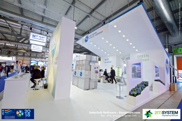 BAC stand canopy with cooling equipment modules inside at MCE 2018