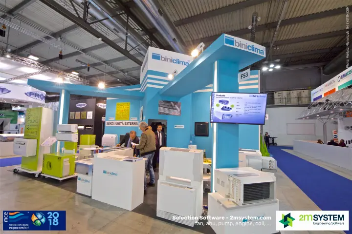 Biniclima stand F53 with fan coils and units without outdoor section at MCE 2018