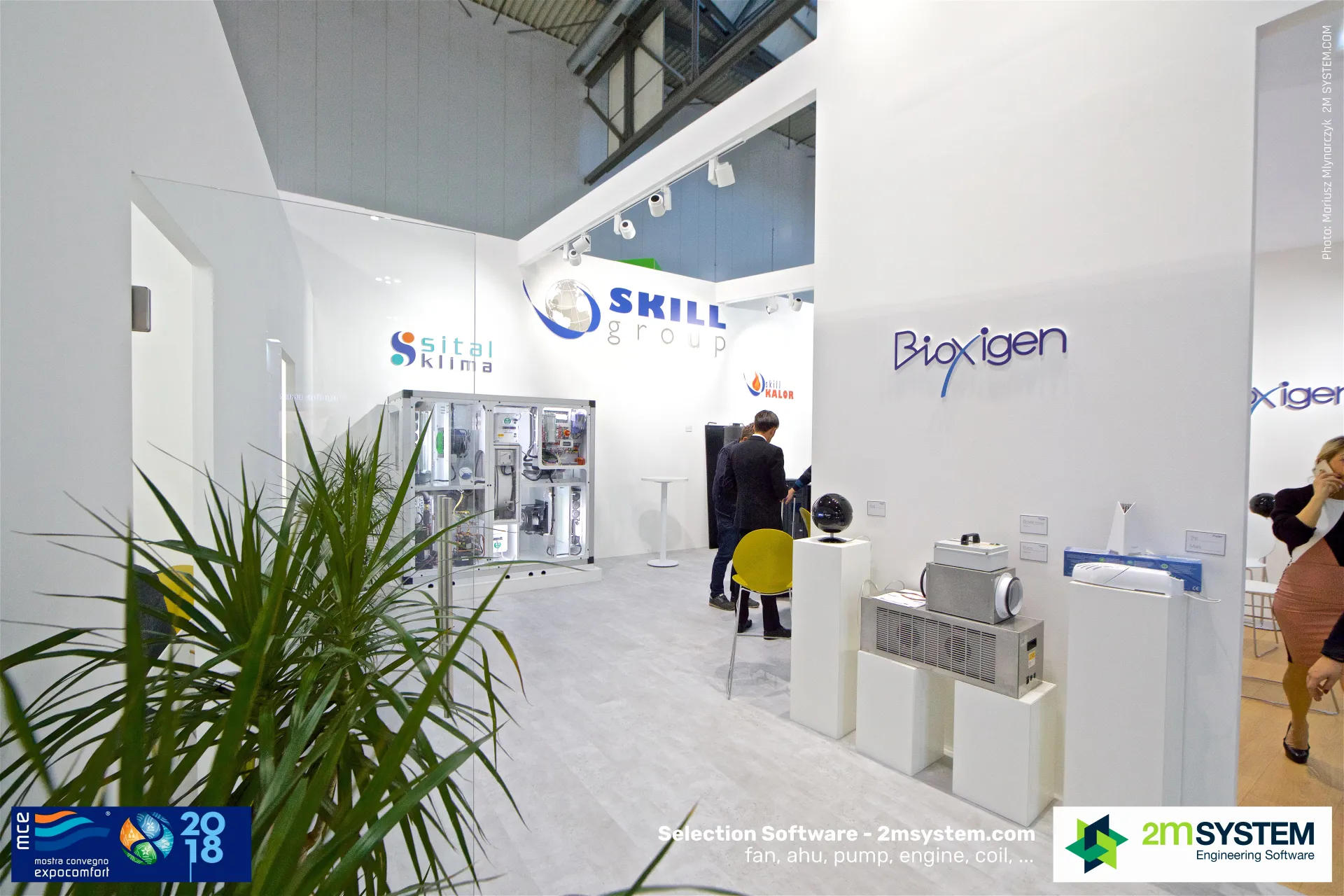 Bioxigen air purifiers on the Skill Group stand at MCE 2018
