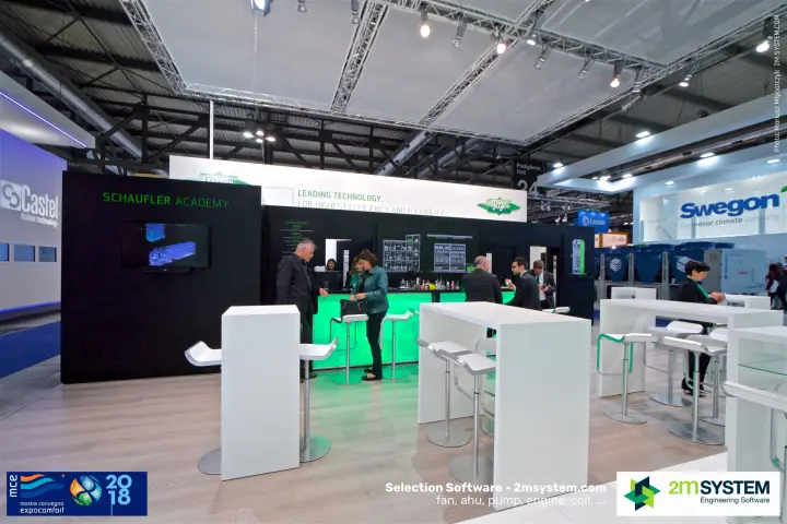 Bitzer 'Schaufler Academy' bar and meeting tables at MCE 2018