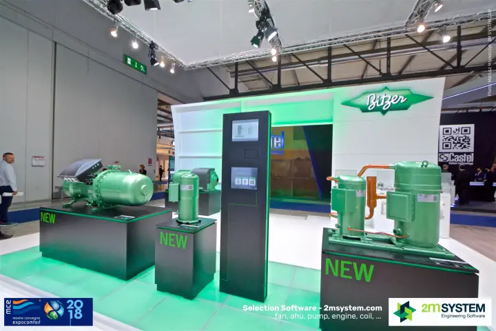 Bitzer screw and scroll compressors on 'NEW' plinths at MCE 2018