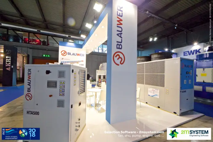 Blauwer HTA500 unit and AICS80S air-cooled chiller on the stand