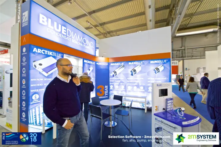 Blue Diamond condensate removal pumps stand with its pump range wall