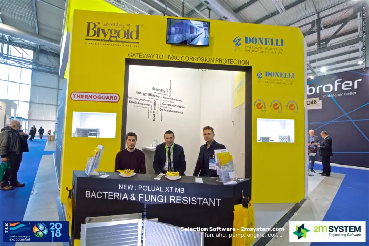 Blygold and Donelli corrosion protection stand with staff at the counter at MCE 2018