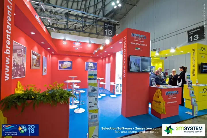 Brenta Rent stand interior under the Hall 13 sign