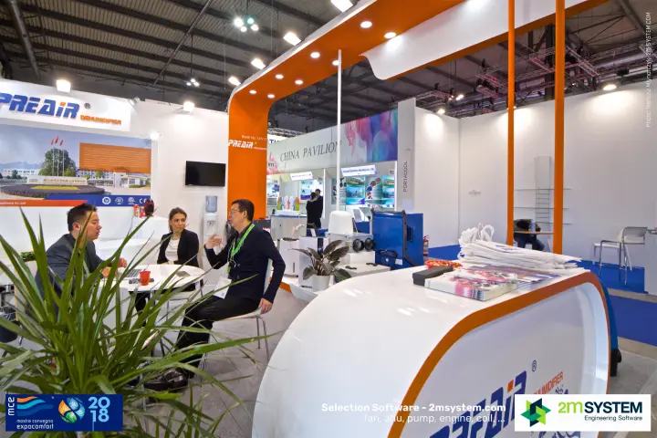 Business meeting at the Preair stand, booth 13/V11 at MCE 2018