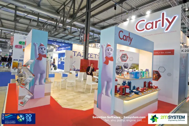 Carly stand K20 with illuminated logo and snowman mascot panels at MCE 2018