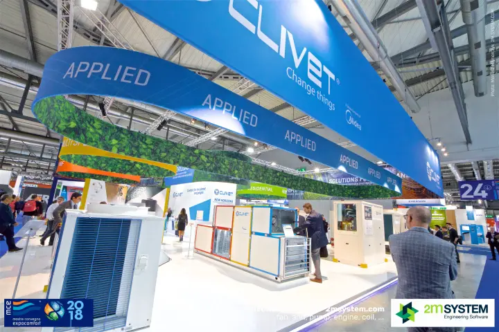 Clivet "Applied" area with colour-framed modular air handling unit