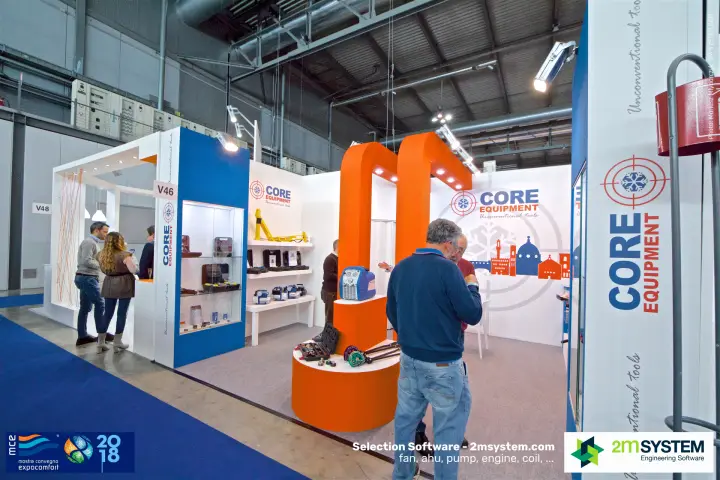 Core Equipment stand with refrigeration service tools on orange arches
