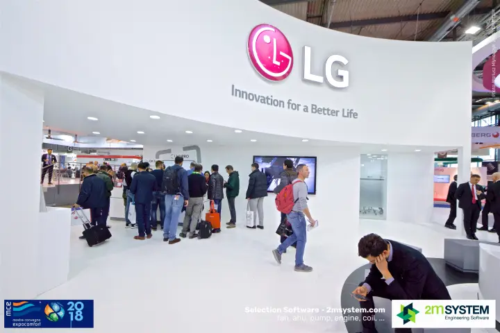 Crowd queuing at the LG PRO QR zone on the LG stand at MCE 2018