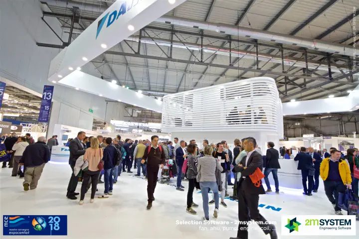 Crowds on the Daikin stand beneath the louvred central pavilion